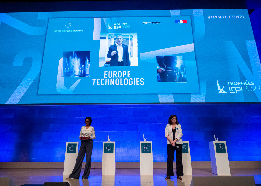 Trophées INPI 2022 - EUROPE TECHNOLOGIES lauréat catégorie Industrie